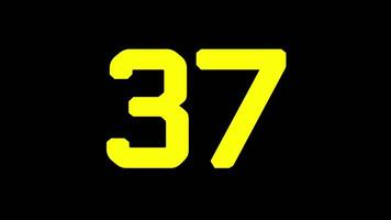 40 seconds countdown timer with bold yellow countdown animation on black background suitable for educational materials about numbers, counting and tech themes video