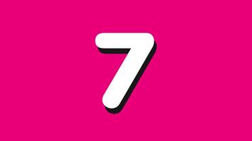 10 seconds countdown timer with white number countdown on pink background video