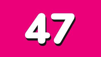 50 seconds countdown timer with white number countdown on pink background video