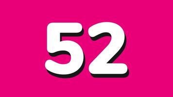 55 seconds countdown timer with white number countdown on pink background video