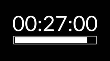 30 seconds countdown timer with white progress bar ideal for countdowns, timers, presentations, and educational video