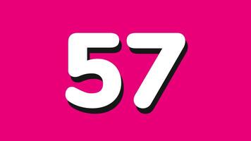 1 minute countdown timer with white number countdown on pink background. 60 second cowntdown timer video