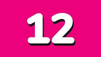 15 seconds countdown timer with white number countdown on pink background video