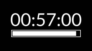 1 minute countdown timer with white progress bar ideal for countdowns, timers, presentations, and educational video