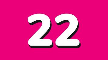 25 seconds countdown timer with white number countdown on pink background video