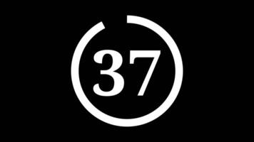 40 seconds countdown timer with white circle countdown animation and white number countdown on black background video