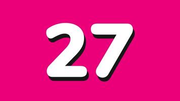 30 seconds countdown timer with white number countdown on pink background video