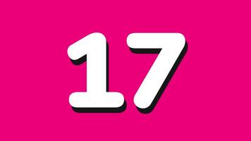 20 seconds countdown timer with white number countdown on pink background video
