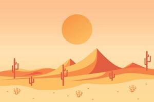 minimalistic illustration of desert flat vector