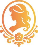 Retro-Style Jewelry Cameo Icon for Branding vector