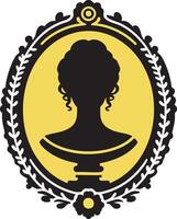Retro Portrait Cameo for Unique Graphics vector