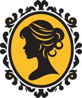 Retro-Style Cameo Icon for Art Nouveau Themes vector