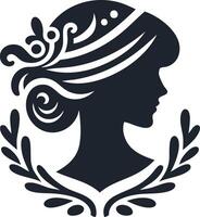 Oval Cameo Silhouette for Sophisticated Graphics vector