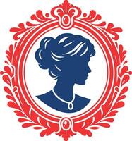Romantic Profile Cameo for Feminine Branding vector