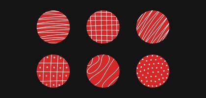 Set of abstract round textures vector