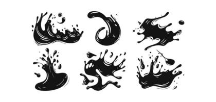 Abstract Liquid Splash Shapes vector