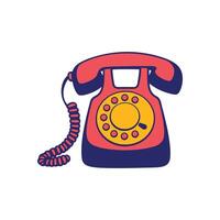 Classic Rotary Telephone Graphic for Use in Educational Materials and Decorative Prints vector