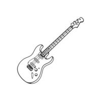 Electric Guitar Outline for Coloring Pages and Design Projects vector