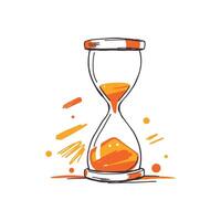 Hand Drawn Hourglass Icon Depicting Time Flow for Educational Projects vector
