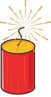 A red candle with a sparkle vector