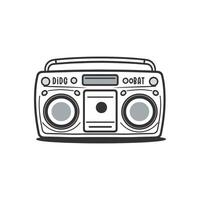 Classic Portable Radio with Dual Speakers Minimal Design vector