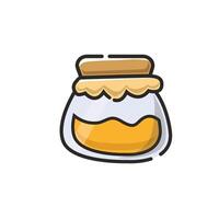 A jar with a yellow liquid inside vector