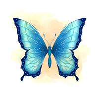 Blue Butterfly with Elegant Wings on Light Background vector