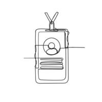 continuous line drawing identification card vector
