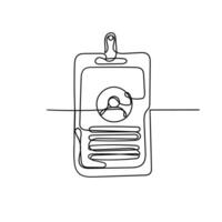 a line drawing of a employee card vector