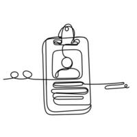 continuous line drawing employee identification card vector