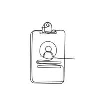 a drawing of a employee card line drawing vector