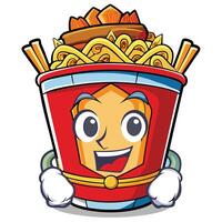 Royal Ramen Noodle Bowl Adorned with a Regal Crown in Format vector