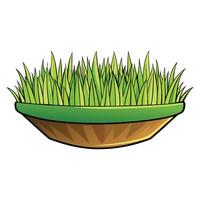Cartoon Illustration of Grass Floating in the Air vector