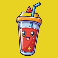 Cartoon Icon of a Juice Drink Soda with a Crown vector