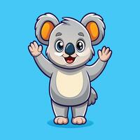 Adorable Waving Koala Icon with a Joyful Expression vector