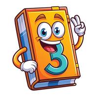 Mathematical Education for Young Learners Cartoon Icon of a School Book with Colorful Numbers vector