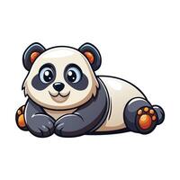 Adorable Cartoon Illustration of a Lazy Panda Bear Laying Down vector