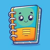 Adorable Notebook Cartoon Illustration for Design Projects vector