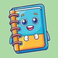 Adorable Cartoon Notebook Icon Illustration for Note-Taking vector