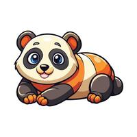Adorable Cartoon Illustration of a Reclining Panda with a Cute Expression vector