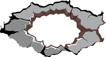 A hole in the ground with a hole in it vector