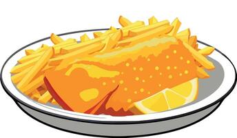 Fish and chips clip art vector
