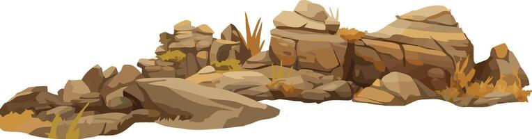 Rocky landscape with grass and rocks vector