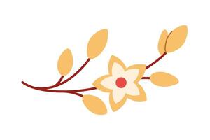 Branch with sakura flower. Chinese New Year element. vector