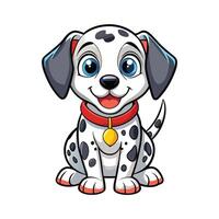 Adorable Cartoon Illustration of a Playful Dalmatian Dog vector
