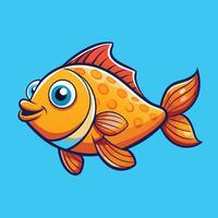 Adorable Cartoon Illustration of Fish Swimming Gracefully vector