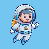Adorable Astronaut Floating in the Vastness of Space A Cute Space Cartoon vector