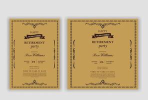 A set of Retirement party invitations, illustration design bundle template vector