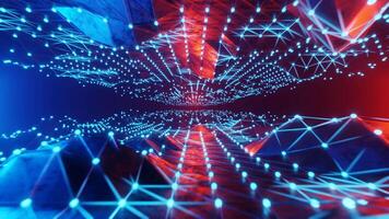 Geometric motion field. Inside the artificial Intelligence big tech future. Seamless loop animation video