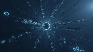 microscópico científico animação. lento movimento para a luz anel dentro a Centro. ciclo animação video